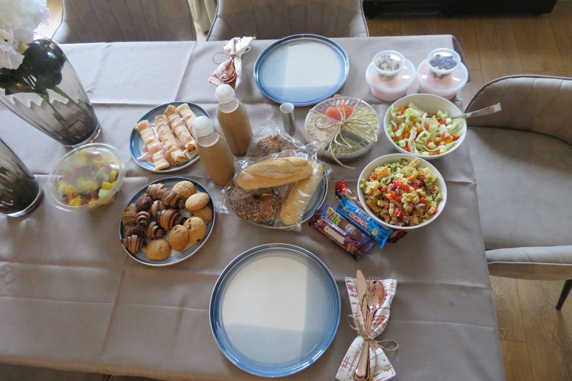A welcoming table set for a community gathering.